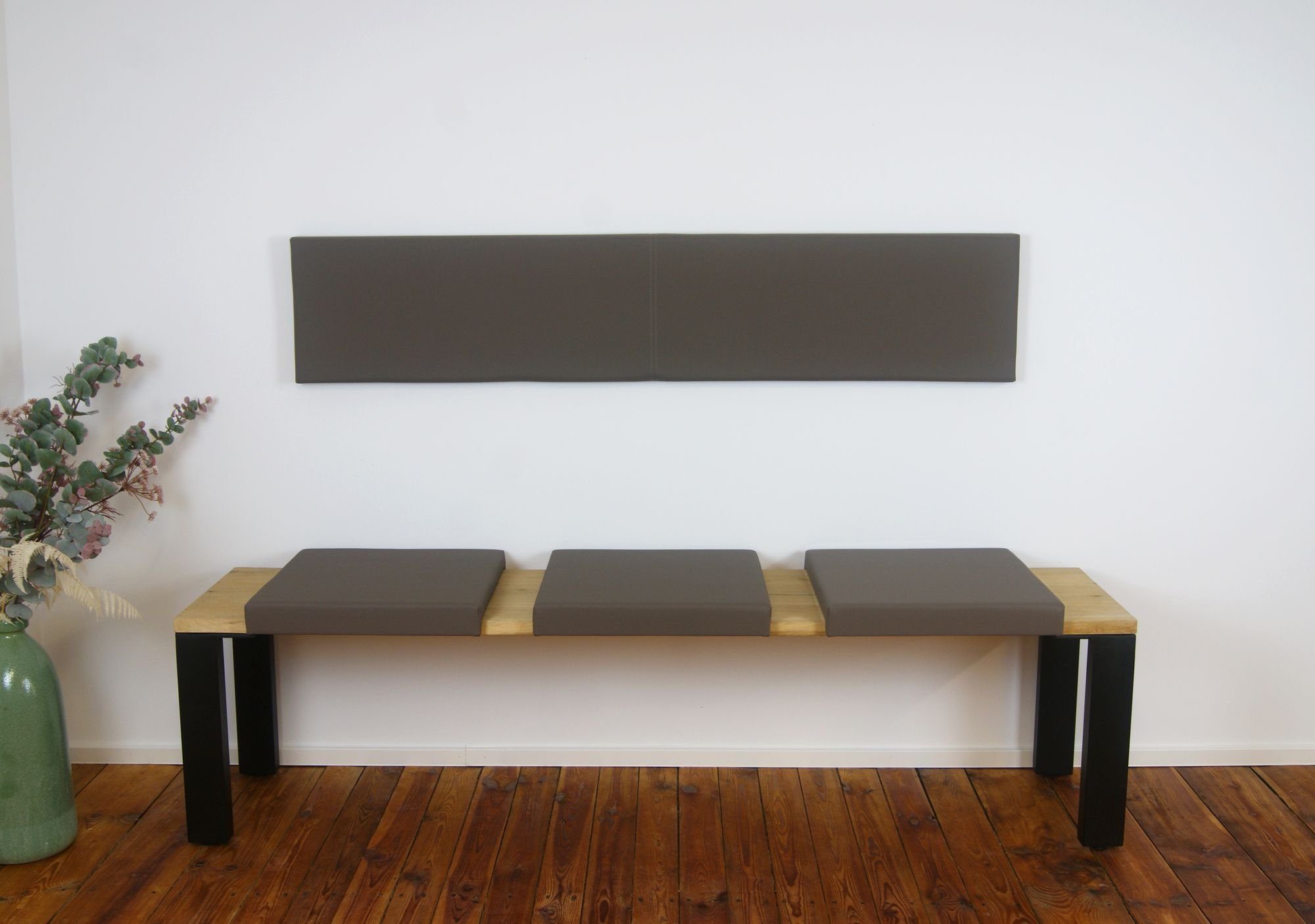 Lycce Bankauflage Klemmkissen Sitzkissen mit 2 Leisten, 37cm Klemmtiefe, Kunstleder, (1 St), hochwertiger Bezug in vielen Farben