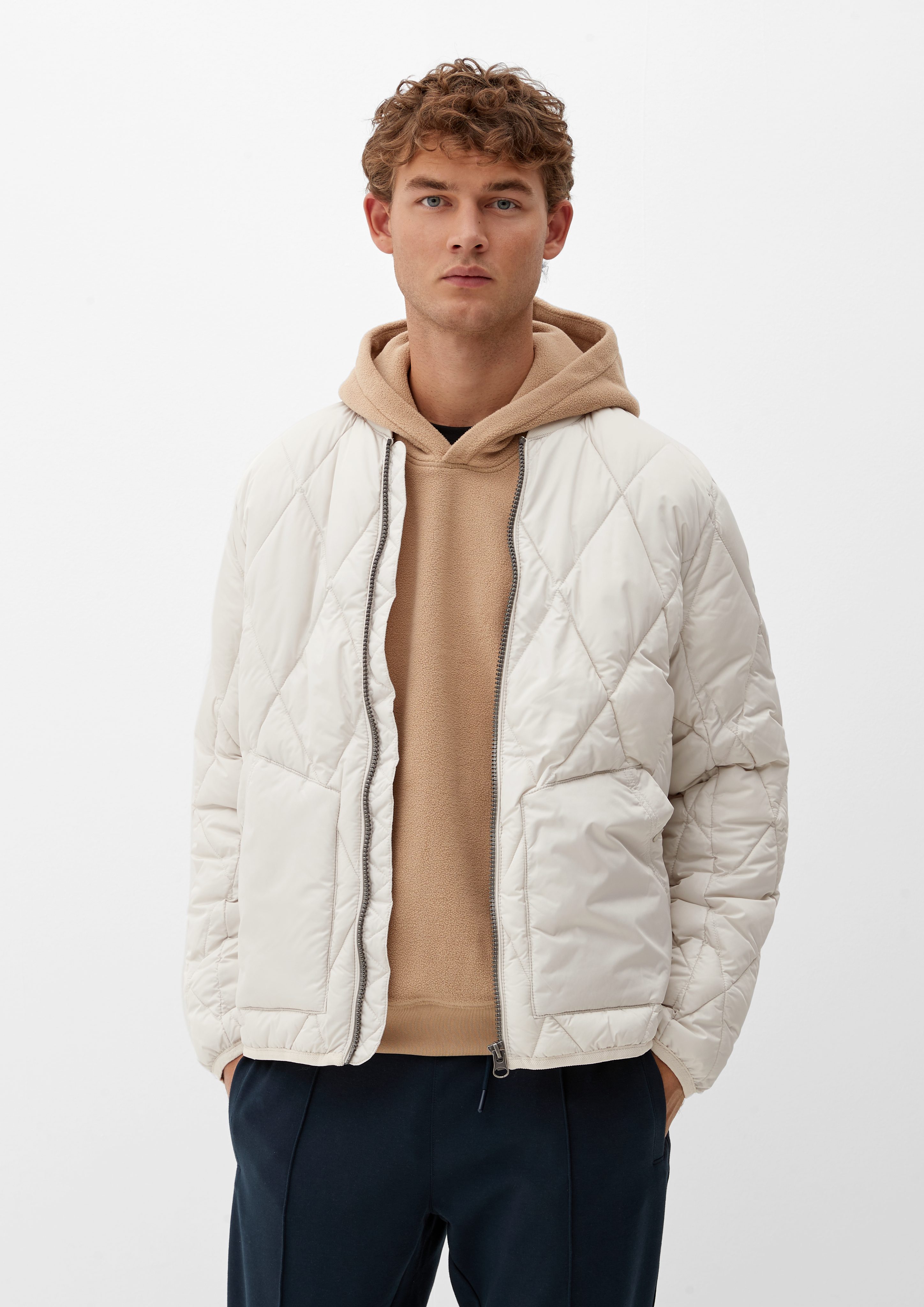 off-white Stehkragen Steppjacke Outdoorjacke mit s.Oliver