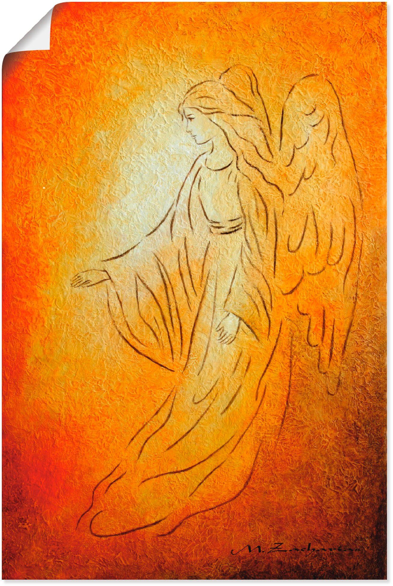 Alubild, oder versch. Heilung Engel St), - der in Poster Leinwandbild, Größen Artland Wandaufkleber Religion (1 als Wandbild Engelkunst,