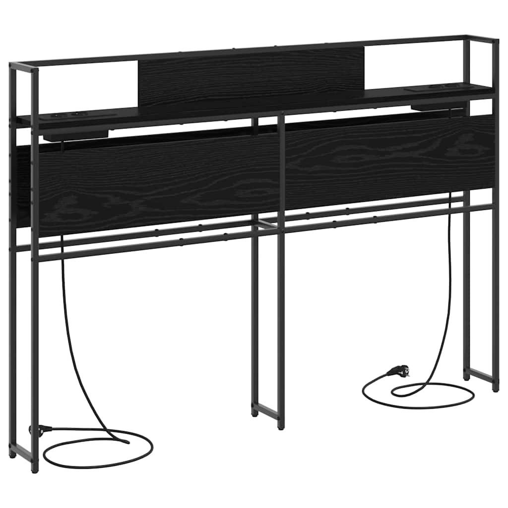 vidaXL Bett Stauraum-Kopfteil Schwarz Eichen-Optik 135 cm Holzwerkstoff (1- günstig online kaufen