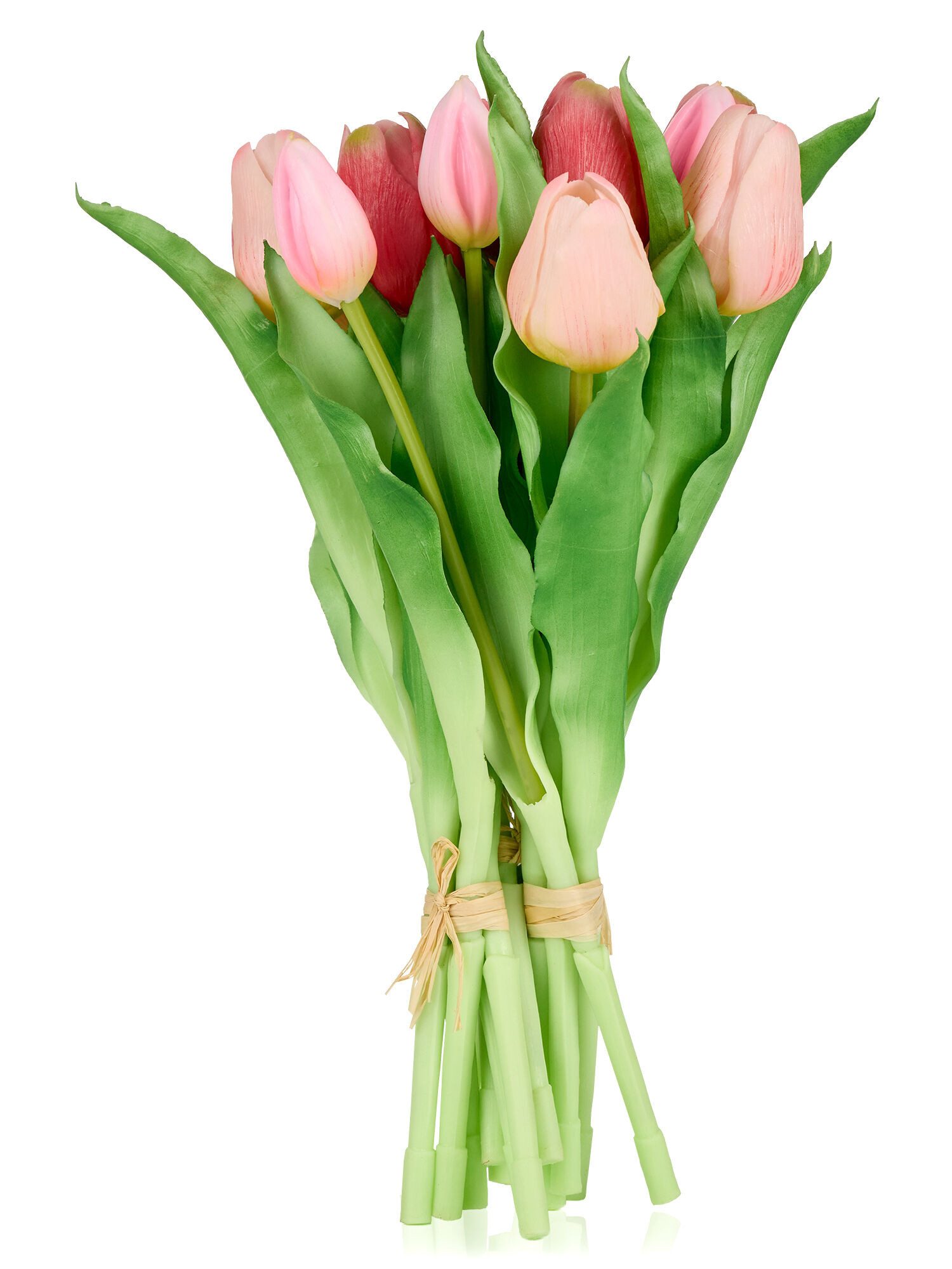 Kunstblume Kunstpflanze Tulpenstrauss, 15 Stk., Dekorieren macht glücklich, täuschend echt, Frühlingsdeko für Vase Tisch & Fensterbank