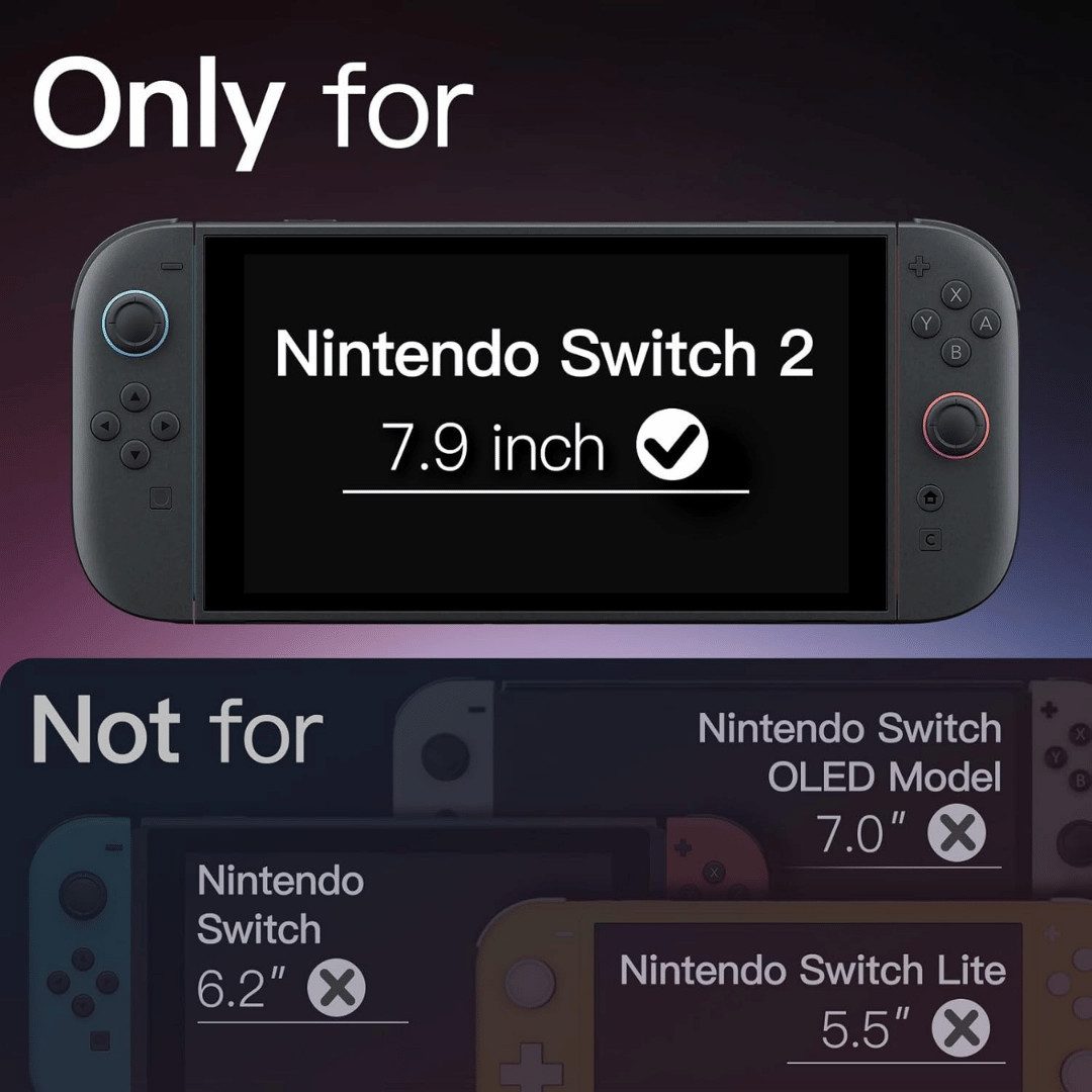 SmartUP Displayschutzglas 2X Schutzglas für Nintendo Switch 2 Display Panzerfolie Full Screen 9H für Nintendo Switch 2, 2 Stück, Rundumschutz, passgenaue Verarb – Bild 2 von 5