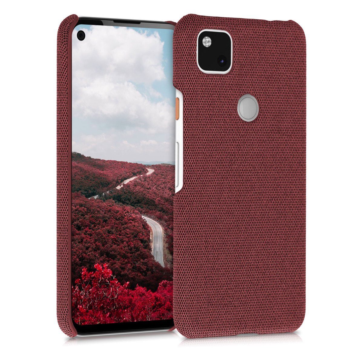 kwmobile Handyhülle kwmobile Schutzhülle kompatibel mit Google Pixel 4a - Hülle - Stoff, Hülle für Google Pixel 4a - Stoff Cover Case im Design
