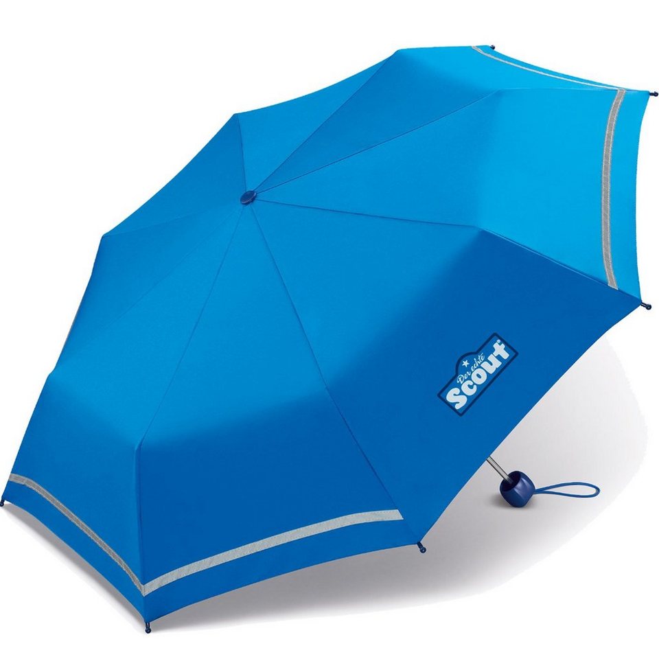 Mini Basic Scout Kinderschirm Taschenregenschirm leicht reflektierend,