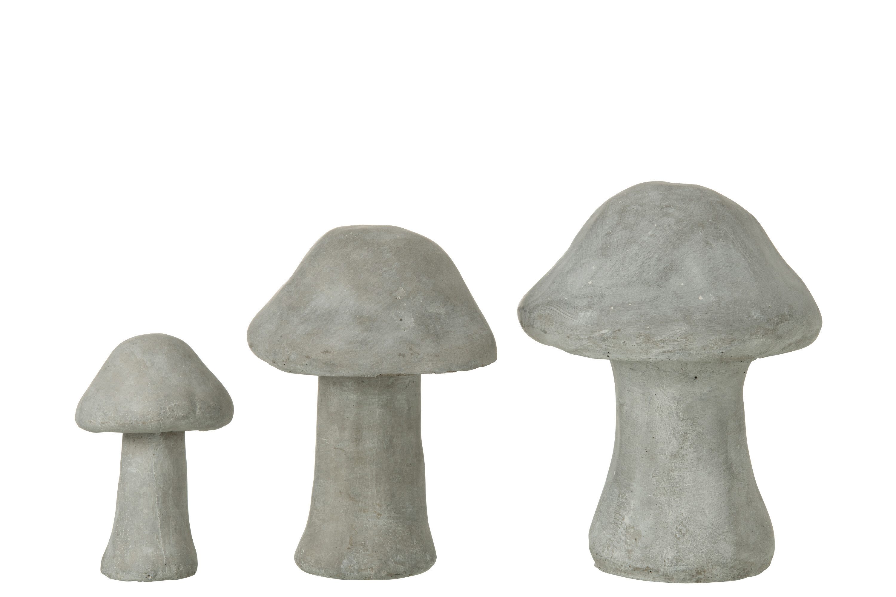 J-line Gartenfigur Figuren Pilz, Zement, Grau, 3 Stück im Set – Bild 2 von 2