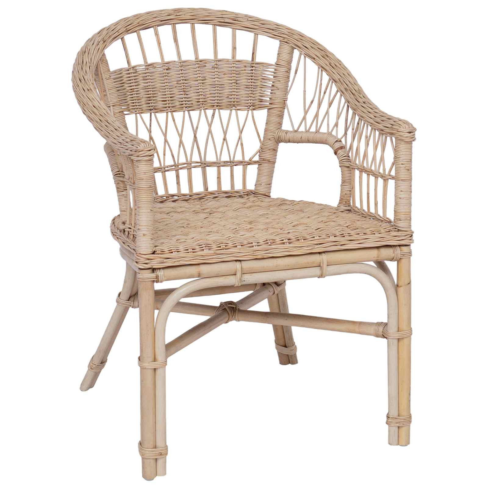 vidaXL Esszimmerstuhl Stapelstuhl Rattan Natur 60 x 60 x 81 cm (1 St)
