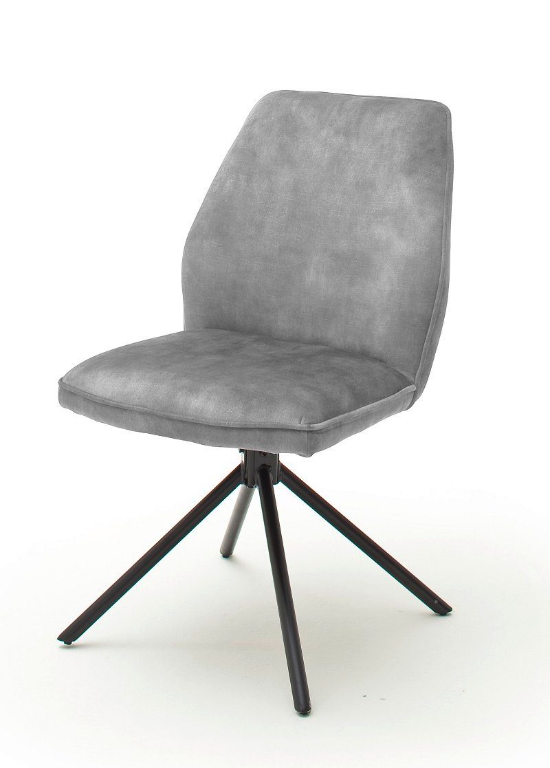 MCA furniture Esszimmerstuhl 2er Set Stuhl Ottawa, Vintage Velours-Optik, grau (2er-Set) | 4-Fuß-Stühle