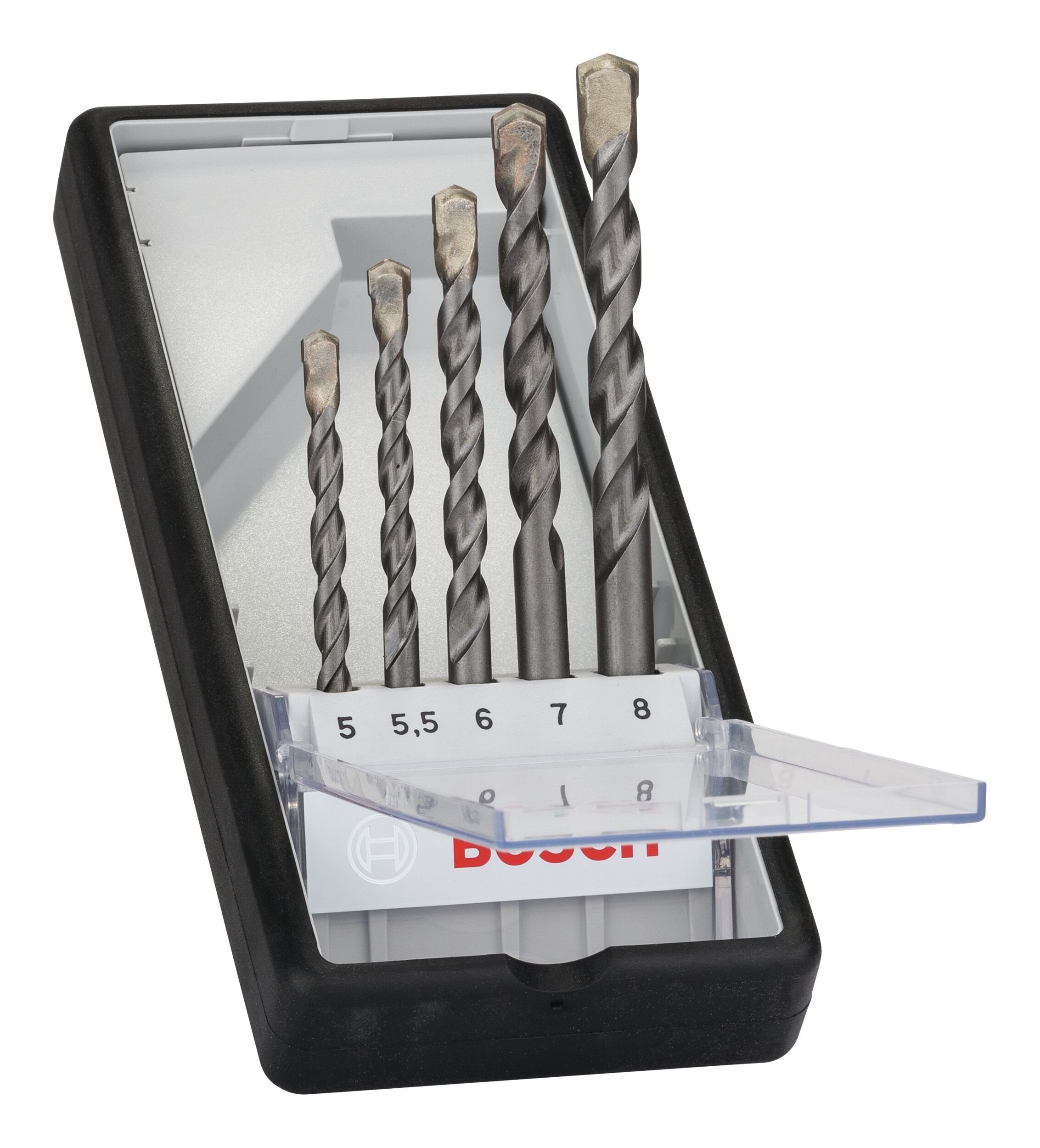 BOSCH Steinbohrer, (5 Teile), CYL-3, Silver Percussion Robust Line-Set - 5 - 8 mm, 5-teilig