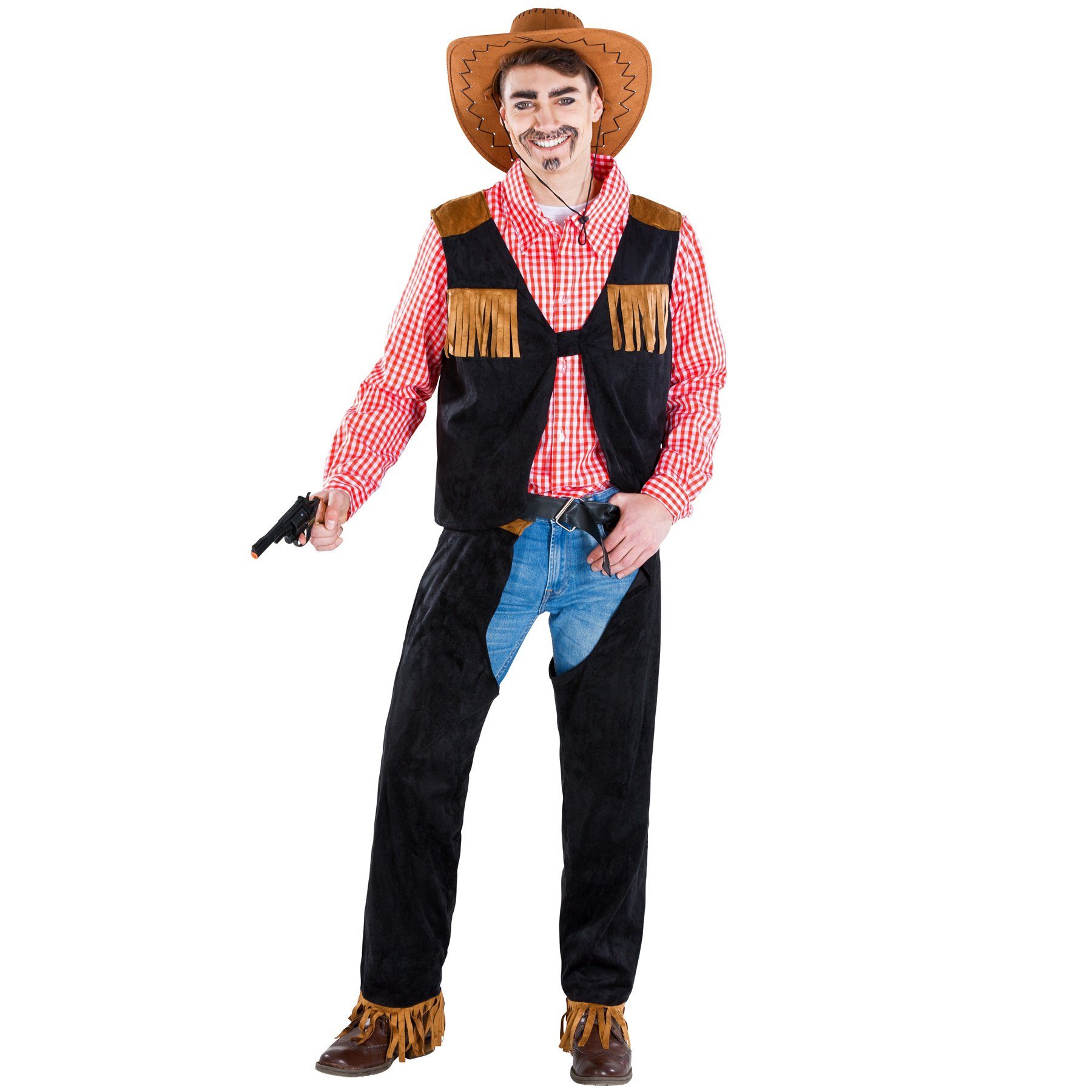 dressforfun Cowboy-Kostüm Herrenkostüm Cowboy Matthew, Cowboy-Chap in Kunstlederoptik