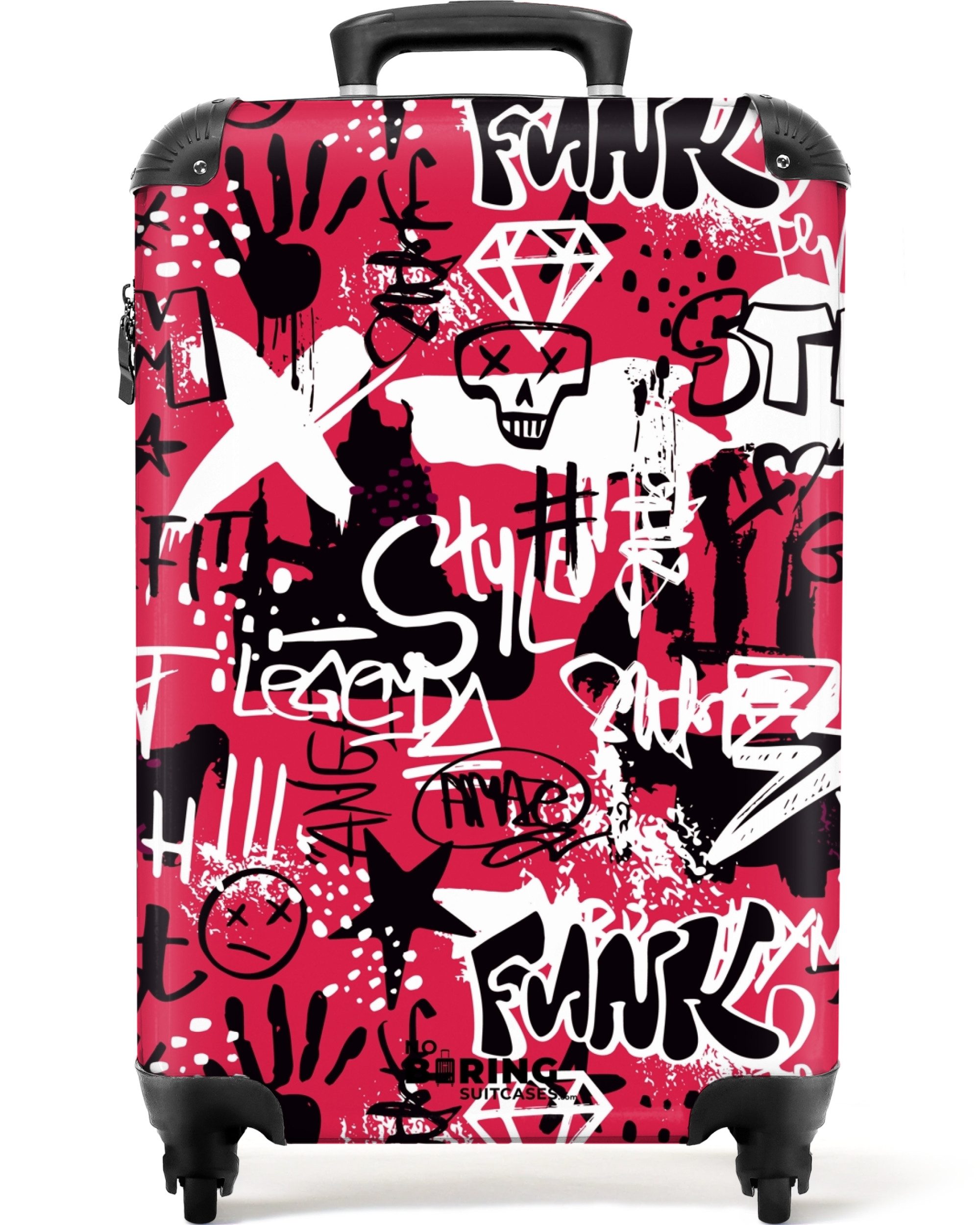 NoBoringSuitcases.com© Hartschalen-Trolley Graffiti-Kunstwerk auf rosa Hint günstig online kaufen