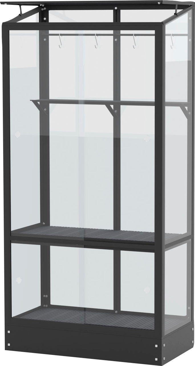 Vitavia Gewächshaus Stad Balkongewächshaus, BxTxH: 81,2 x 42,8 x 165,5 cm, 6 mm Wandstärke, Balkongewächshaus inkl. Boden und Regal