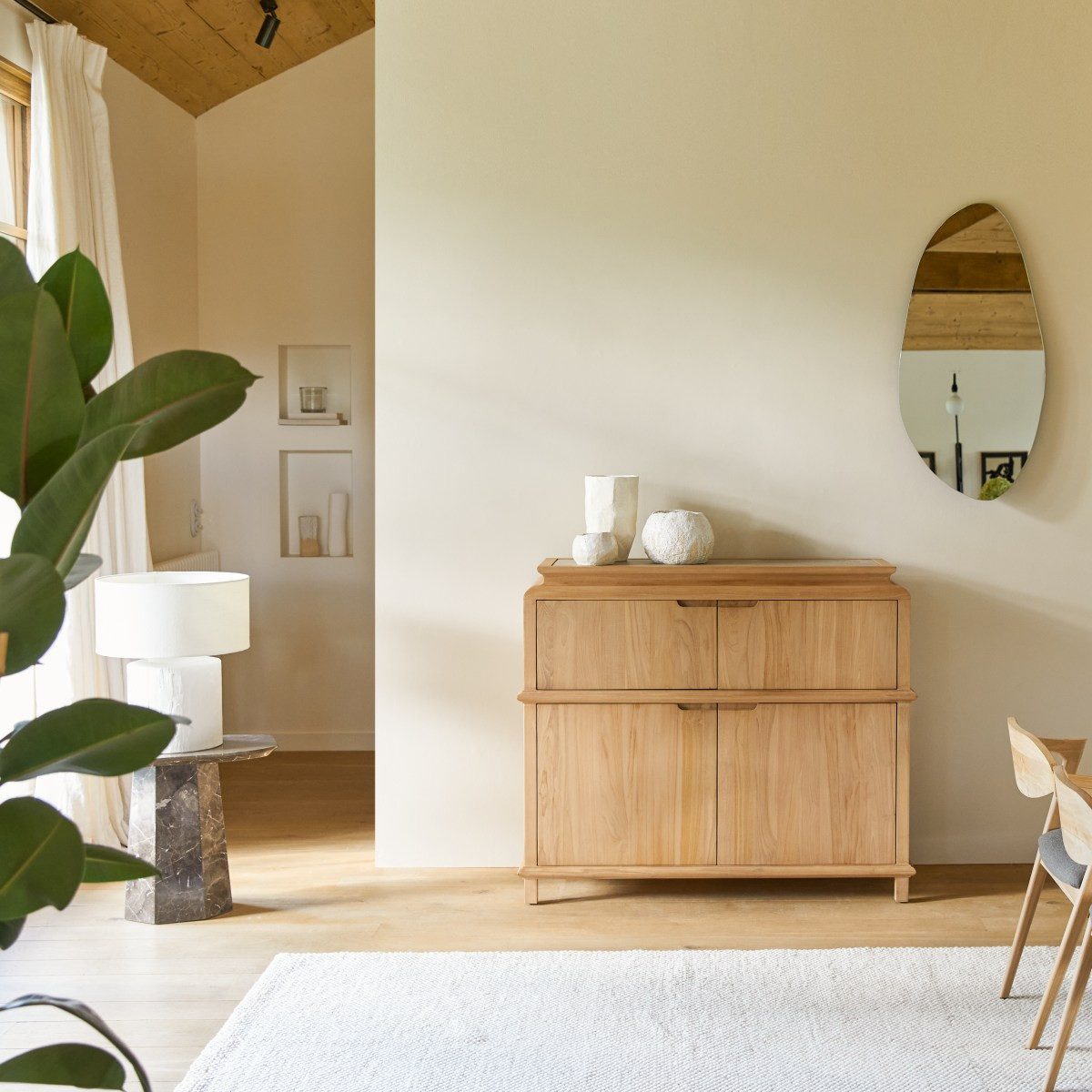 Tikamoon Sideboard Buffet Achille aus massivem Teakholz 120