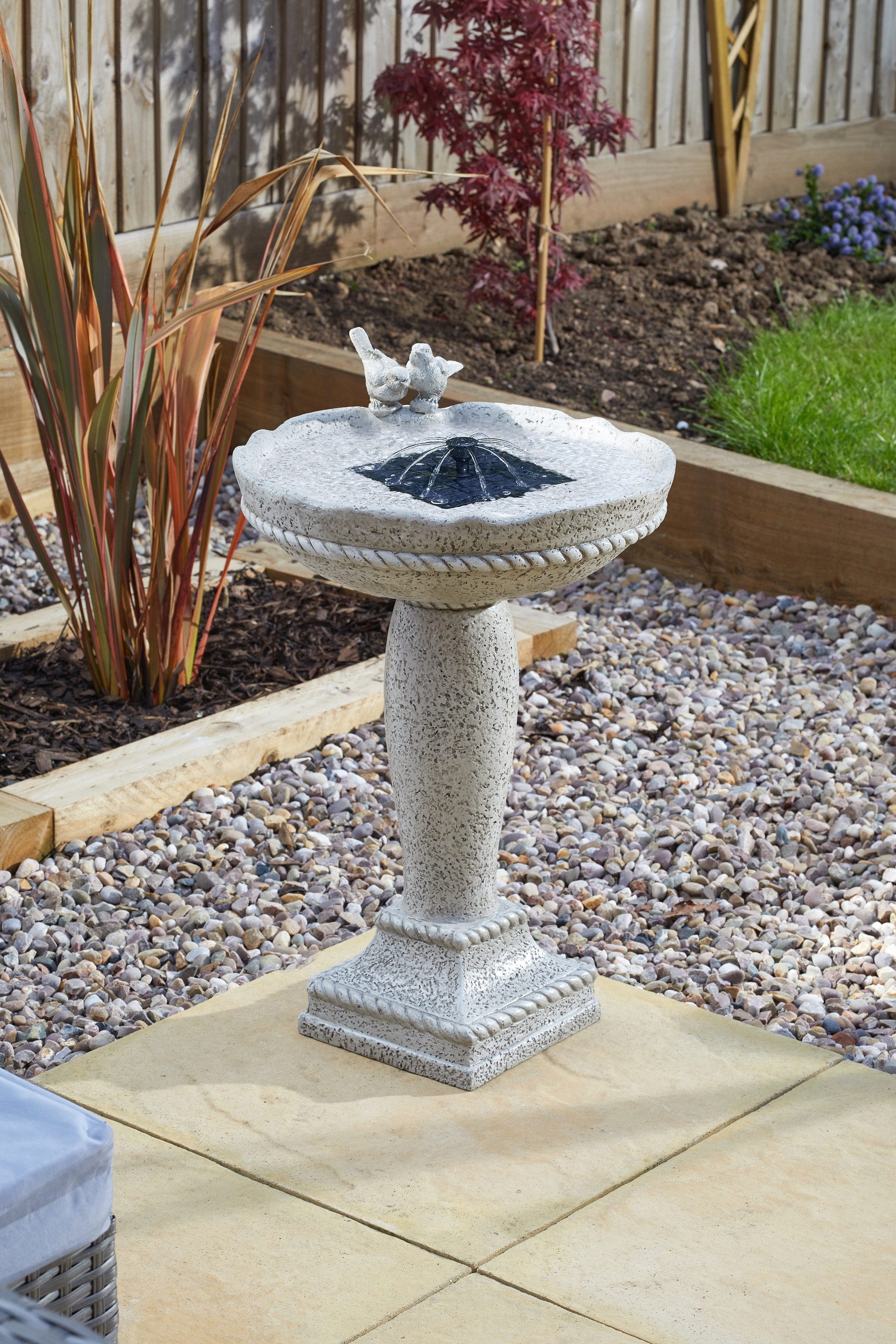 Smart Garden Gartenbrunnen Solar-Wasserbrunnen Vogeltränke 63 cm Garten Terrasse, (1 tlg)