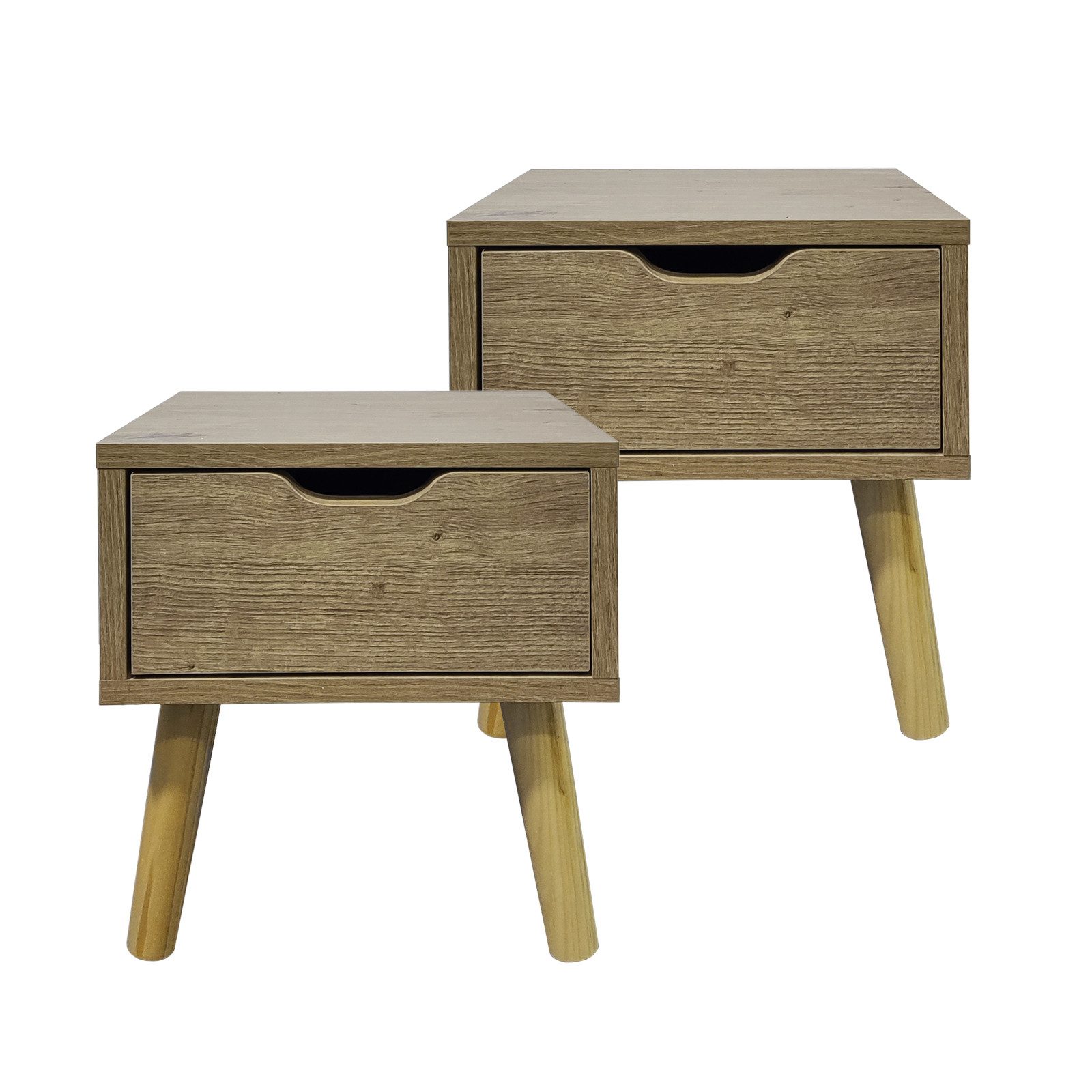 HTI-Living Nachttisch Nachttisch 1 Schublade 2er-Set Thekla Artisaneiche (Set, 2-St., 2 Nachttische), Beistelltisch Kommode