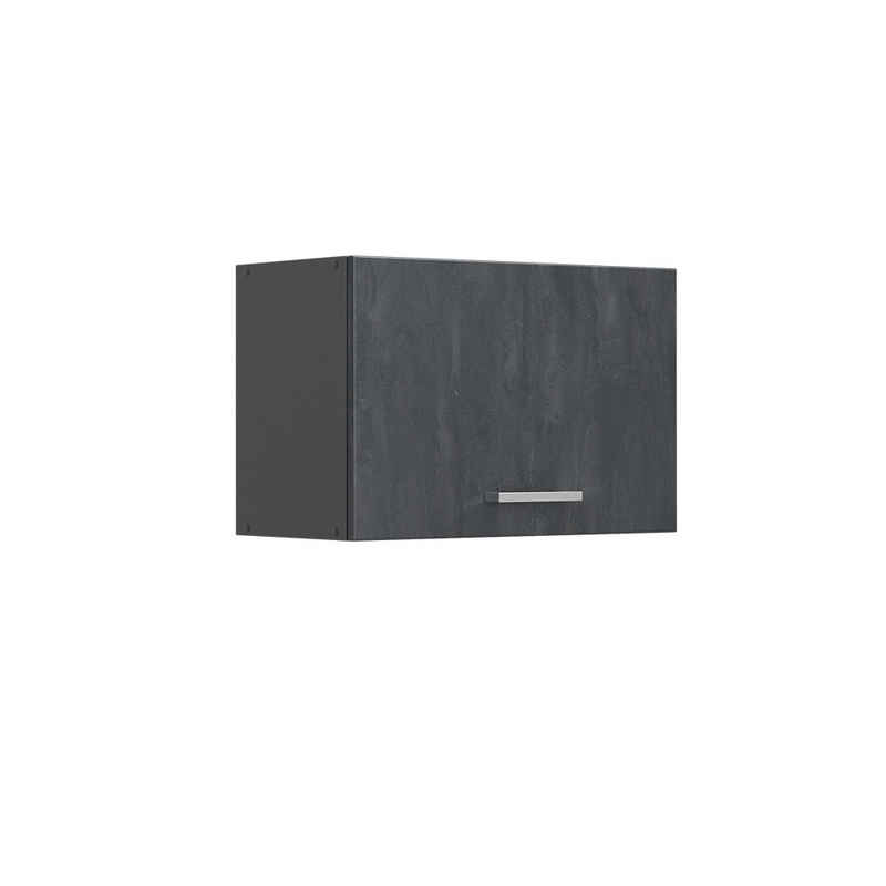 Livinity® Hängeschrank R-Line, Schwarz Beton/Anthrazit, 60 cm Flach
