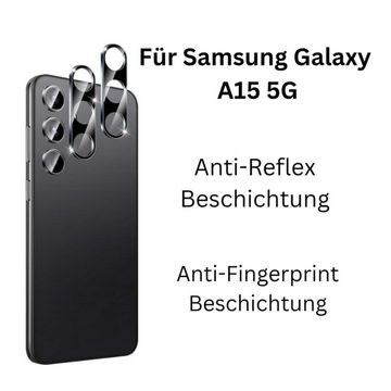 CLM-Tech 2X Kameraschutz für Samsung Galaxy A15 5G Kameraglas kristallklar für Samsung Galaxy A15 5G, Displayschutzglas, Galaxy A15 5G Linse Schutzglas 9H Glas - Folie kristallklar 2X Stück, 2 Stück, Anti-Fingerabdruck, Kratzfest, Klare Kamera
