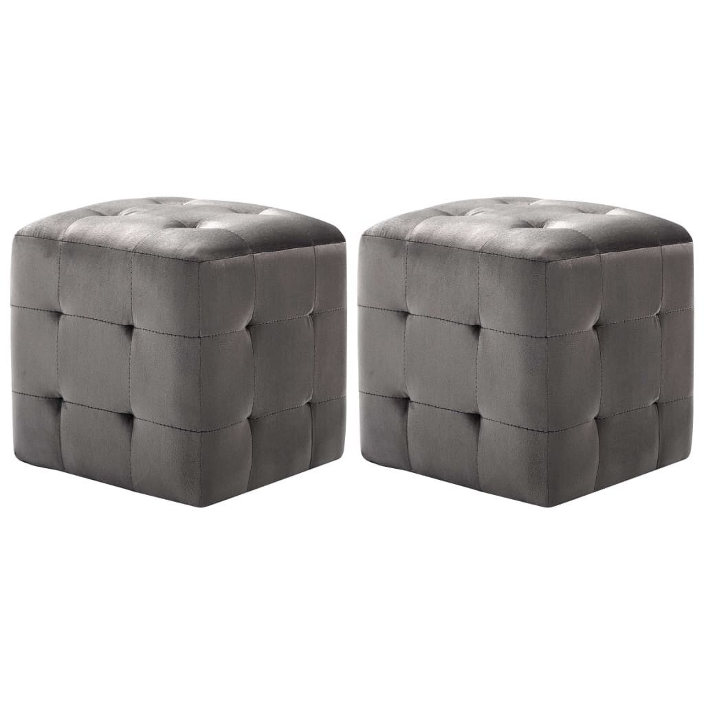 Nachttisch NA Nachttische2er Set Grau 30x30x30 cm Samtstoff