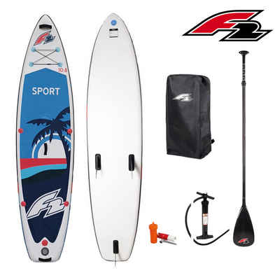 F2 Inflatable SUP-Board SPORT 10.8 Stand-Up-Paddle (329x81x15cm) 5-teilig mit Windsurf-Option