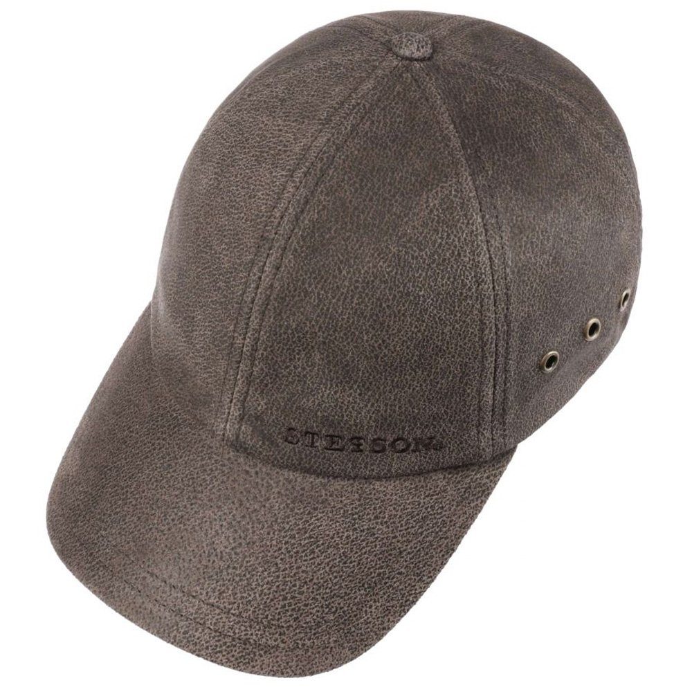 Stetson Baseball Cap Stetson Baseball Cap Pigskin Herren Schirmmütze Leder (nein) Ledercap Metallschnalle braun