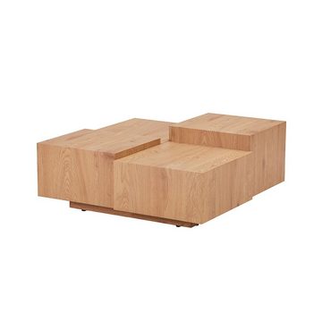 HOME DELUXE Couchtisch NAYELI 96 x 96 x 39 cm, höhenverstellbar I Sofatisch, Wohnzimmertisch, Wohnzimmermöbel