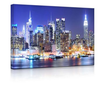 lightbox-multicolor LED-Bild New York City Skyline front lighted / 60x40cm, Leuchtbild mit Fernbedienung