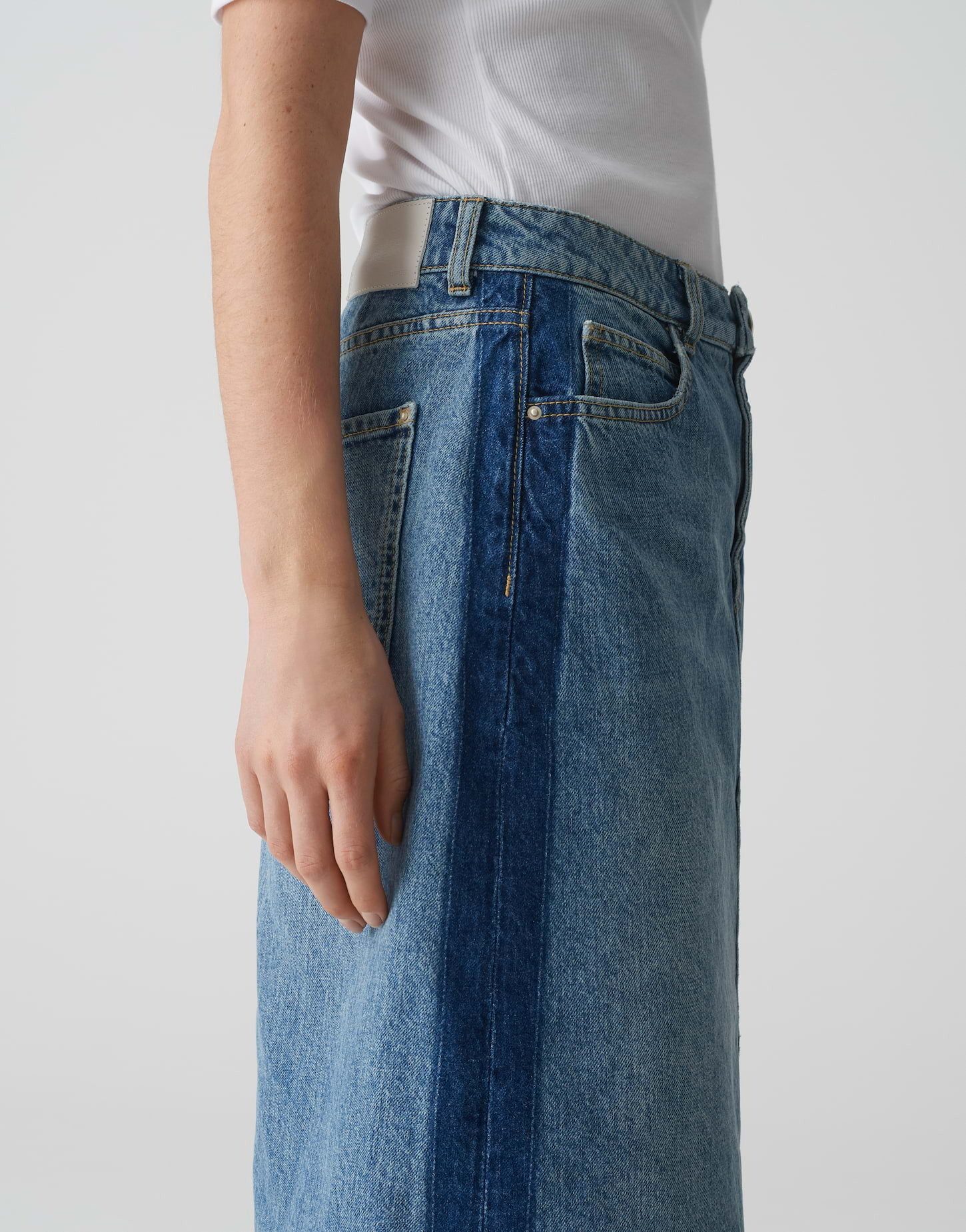 OPUS Jeansrock Jeansrock RINSO STRIPE aus nachhaltiger Baumwolle