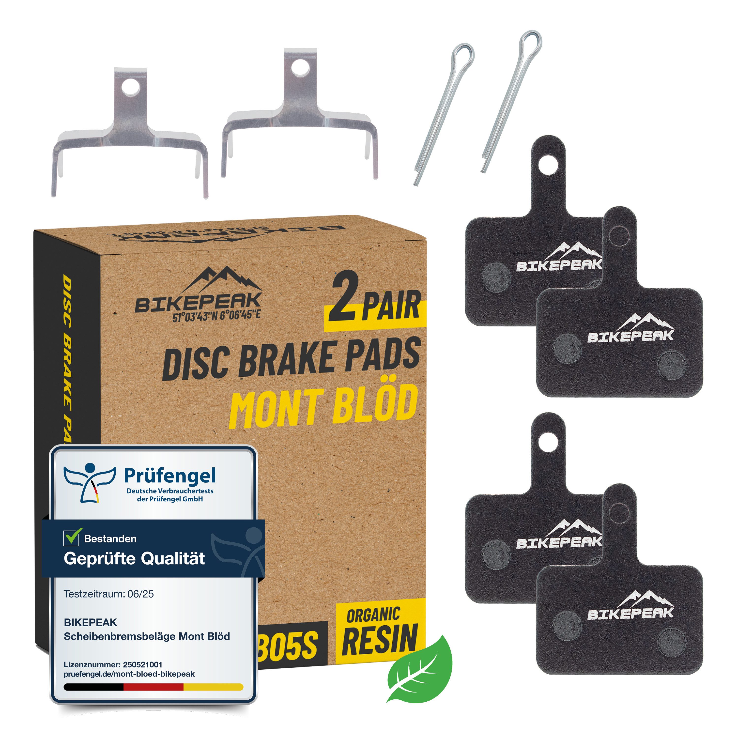 BikePeak Bremsbelag BikePeak 2er Set Scheibenbremsbeläge Mont Blöd