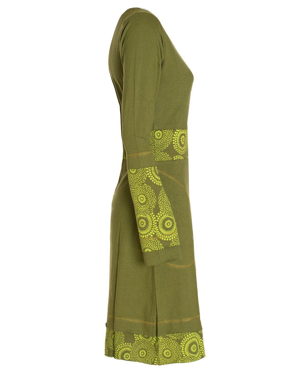 Vishes Tunikakleid Damen Langarm Longshirt-Kleid Sweatkleid Shirt-Kleid Tunika-Kleid Hippie, Guru, Retro Style