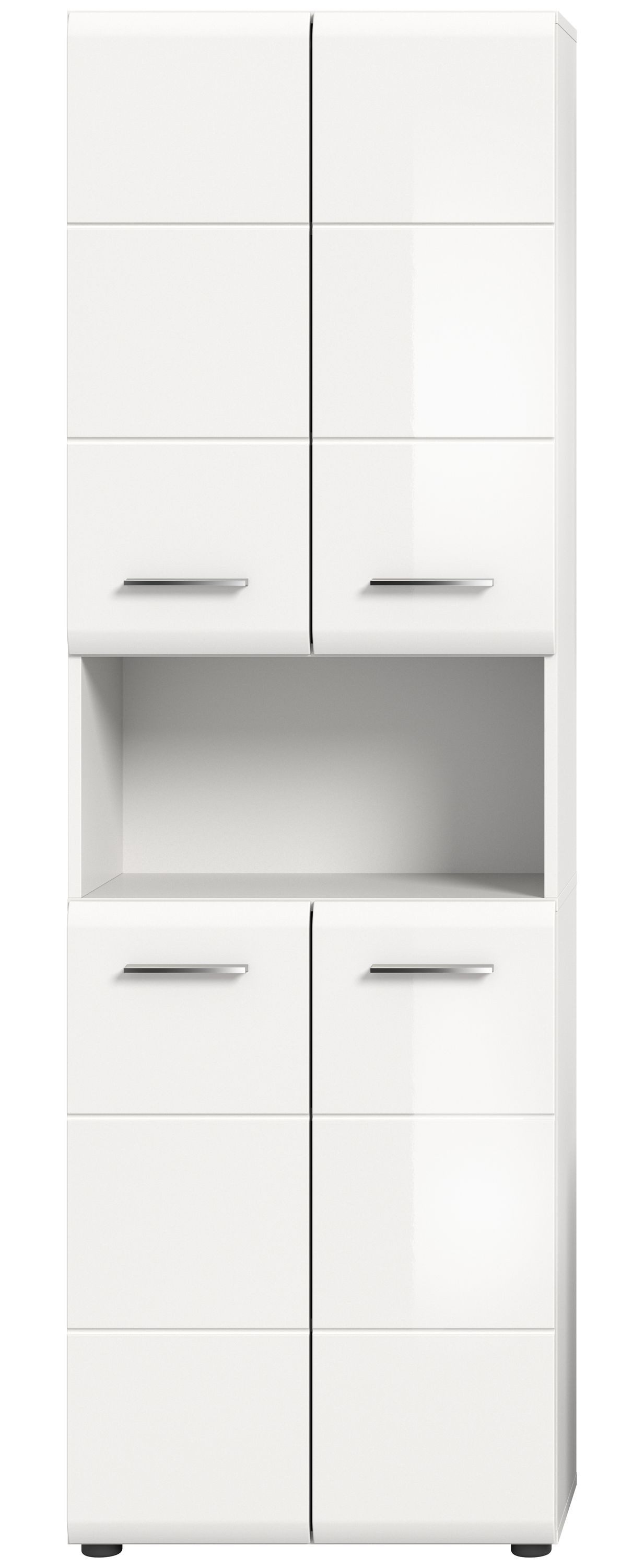xonox.home Hochschrank Ice Weiß Hochglanz Melamin Modern 60x185x30 cm günstig online kaufen