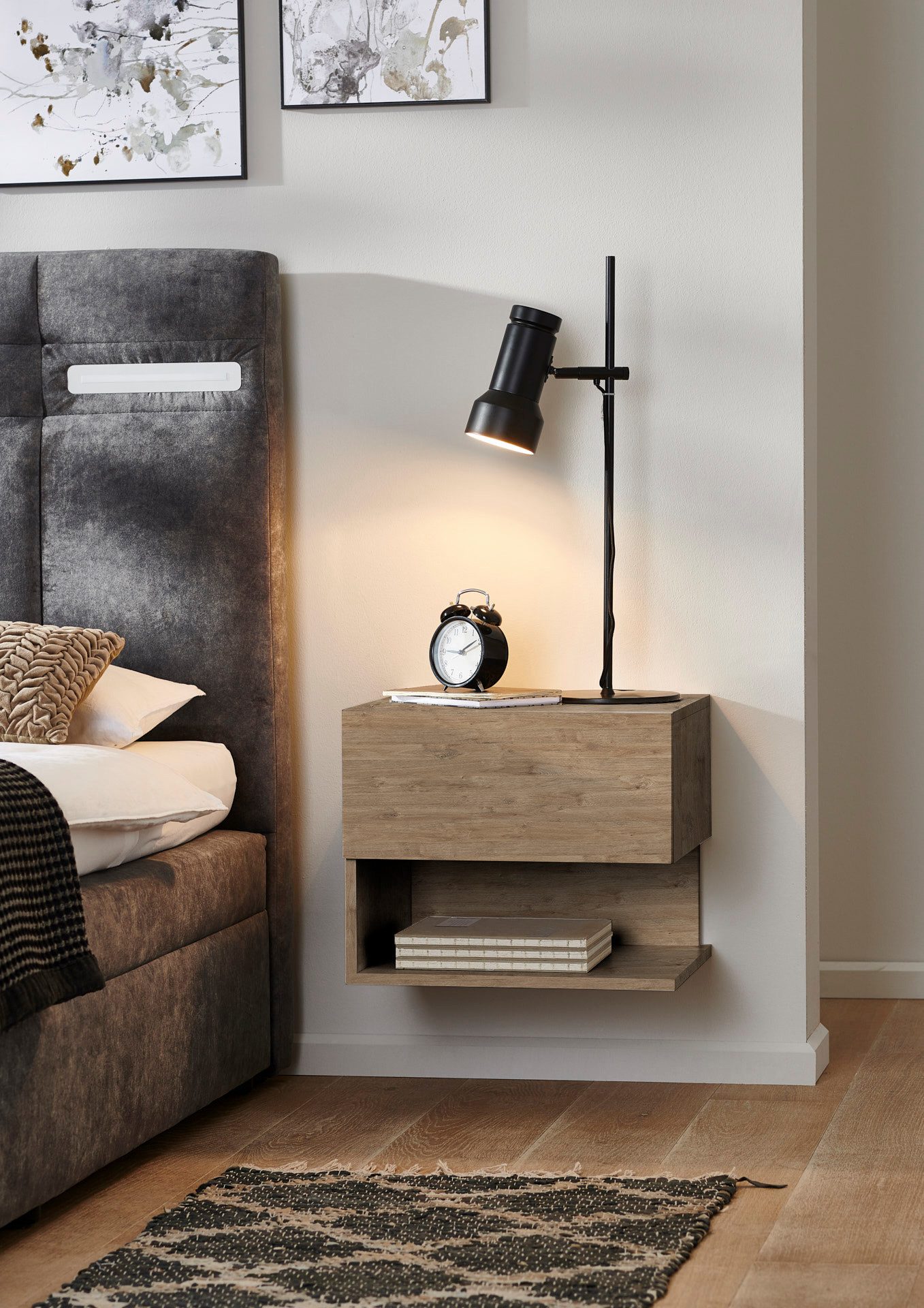 BMG Möbel Nachtschrank Faro 2 (Nachtkonsole) grifflose Schublade, wandhänge günstig online kaufen