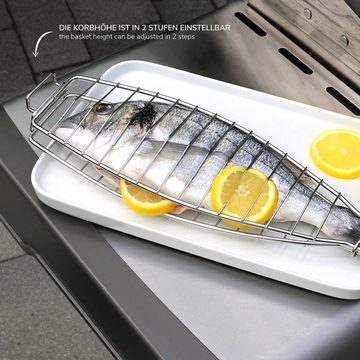 bremermann Fischpfanne Fisch-Grillhalter 2er Set Fischhalter, Fischgriller, Fischbräter