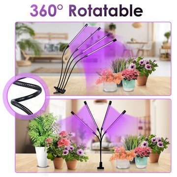 Bettizia Pflanzenlampe Voll Spektrum 60 LEDS Verstellbarer Schwanenhals mit Schreibtischclip, Grow Light mit 3 Licht Modus, 10 Helligkeitsstufen