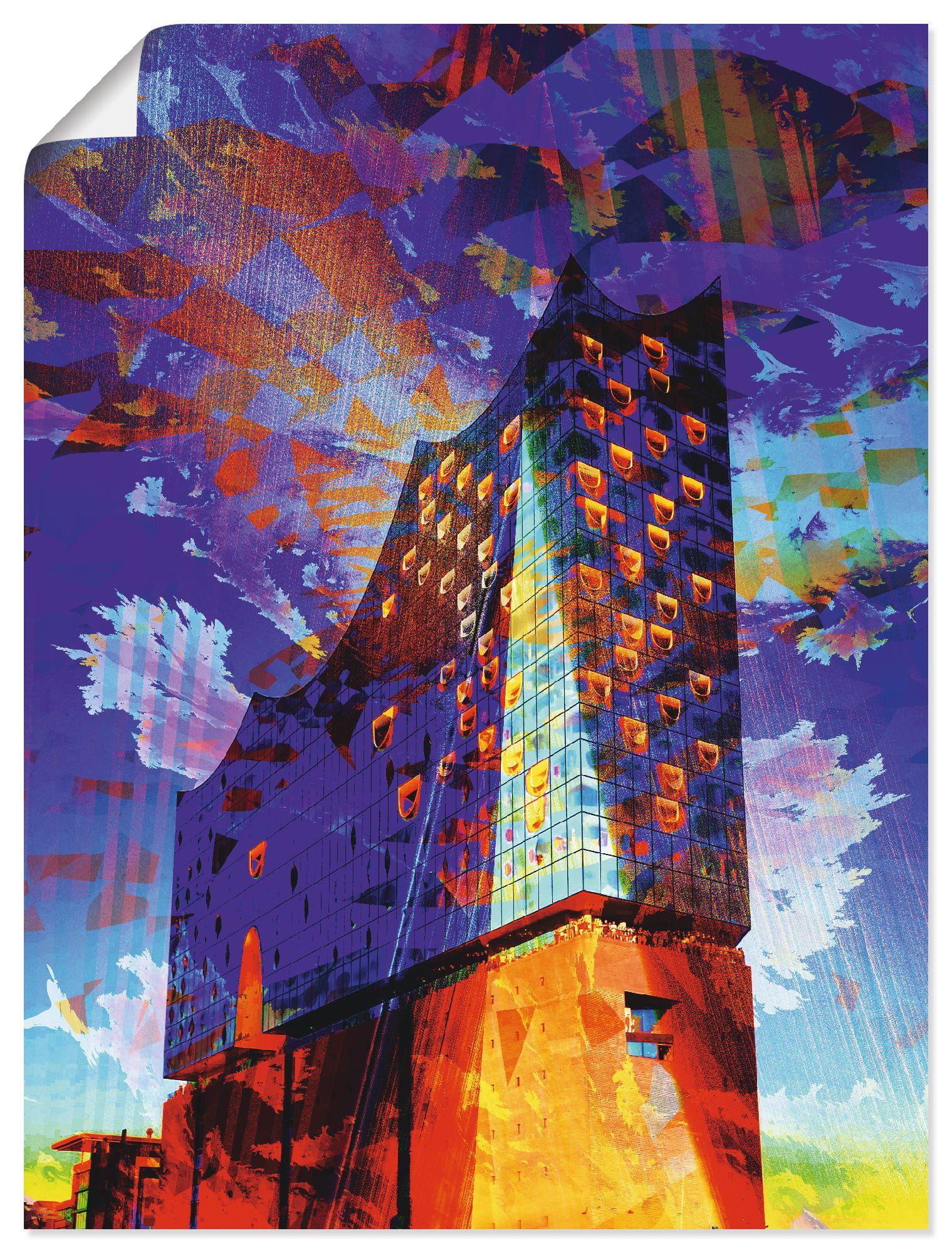 Hamburg versch. Leinwandbild, Gebäude Wandbild Elbphilharmonie als in IV, oder Wandaufkleber (1 St), Alubild, Größen Artland Poster