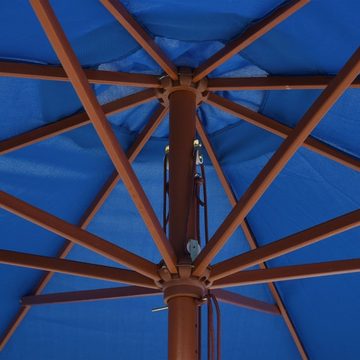 vidaXL Balkonsichtschutz Sonnenschirm mit Holzmast 350 cm Blau