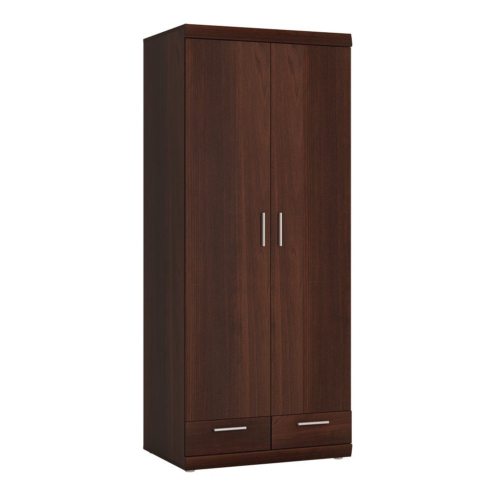 Lomadox Kleiderschrank IMPERIA-129 Schrank Garderobenschrank 80 cm Nussbaum Wohnzimmer Flur braun retro | Kleiderschränke