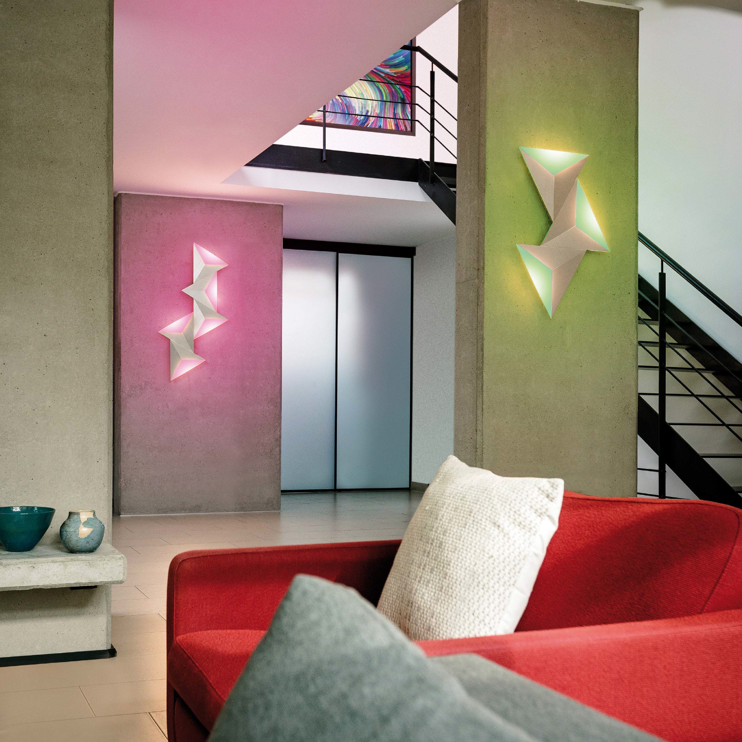 LED mit erweiterbar Home, Wandlampe Smart CCT-Farbtemperaturregelung, Neuhaus Dimmfunktion, Memoryfunktion, RGB, Smarte / Paul Alexa, LED-Leuchte CCT per Fernbedienung Leuchtmittel, RGB-Farbwechsel, DIY dimmbar