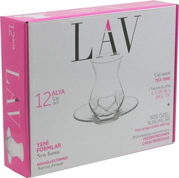LAV Teeglas Alya, Glas, 12-teiliges Teegläser-Set Serie Alya, 165 ml (6 Personen Set)