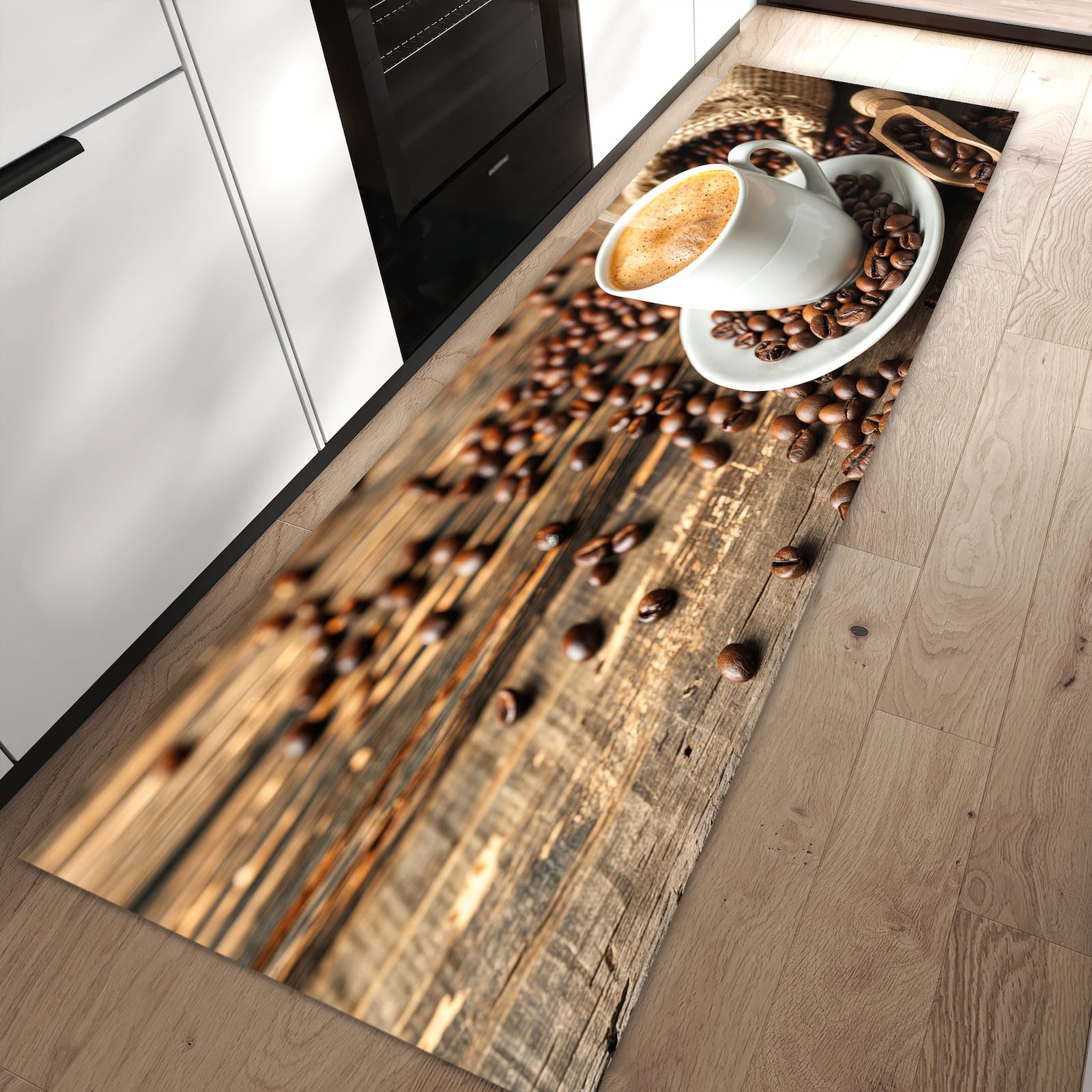 Primedeco Teppich Küchenteppich Kaffee Geniessen PVC rutschfest abwaschbar günstig online kaufen