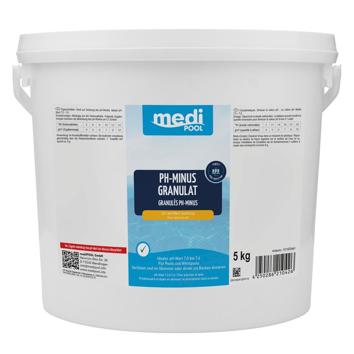 Poolpflege mediPOOL pH Senker, pH-Minus Granulat 5 kg