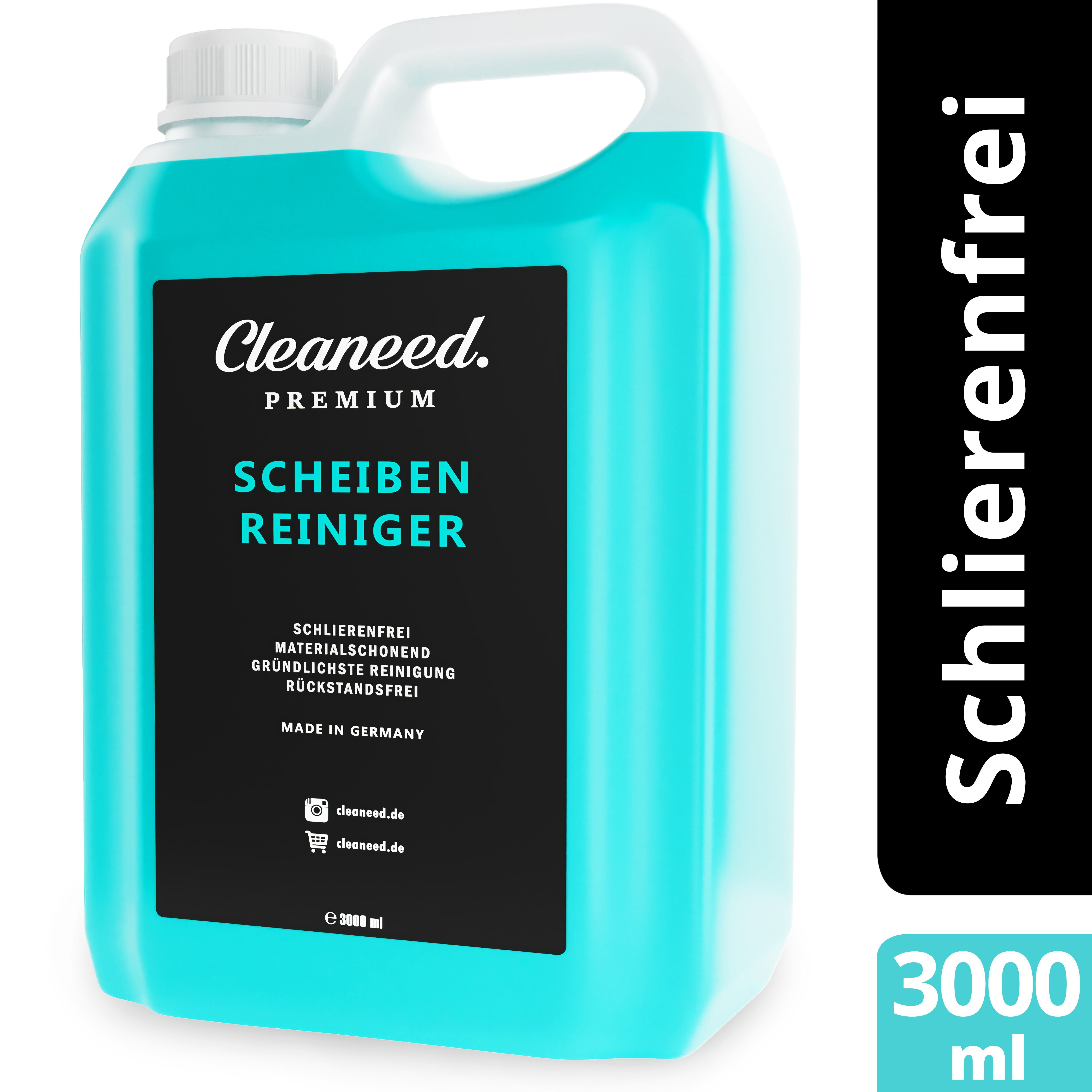 Cleaneed Cleaneed Glasreiniger - Scheibenreiniger Glasreiniger (Made in Germany – Schlierenfrei, Materialschonend, Extra stark, Rückstandsfrei)