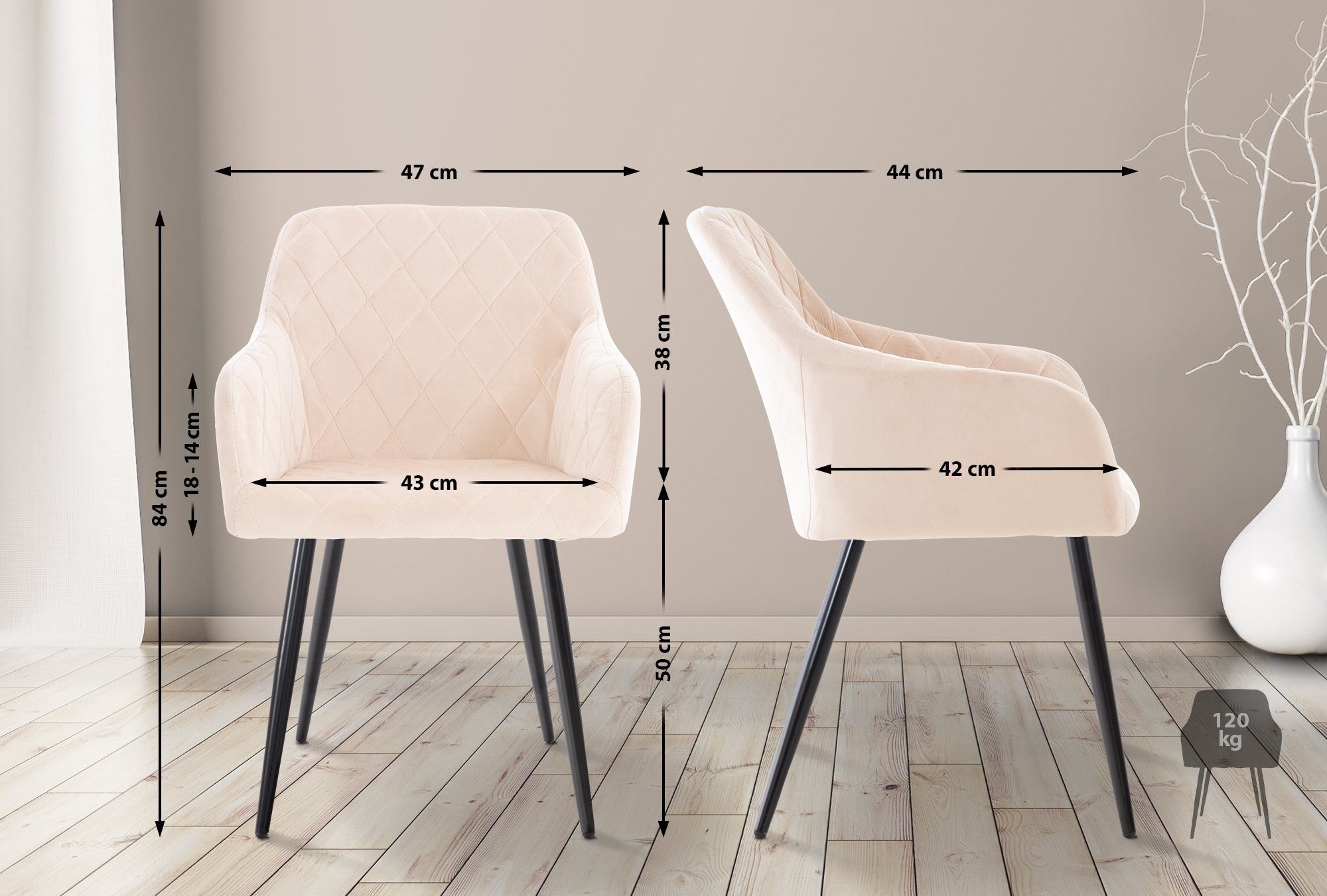 CLP Küchenstuhl Shila (4er Set), Metall, günstig online kaufen