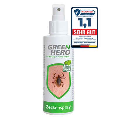 GreenHero Insektenspray Mückenspray schützt vor Steckmücken, Moskitos & Zecken, 100 ml, Mückenschutz