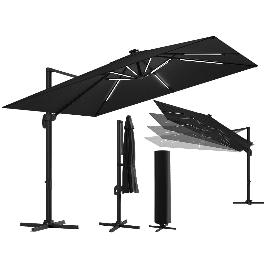 STEELSØN Sonnenschirm Lyrion, quadrat, Solar LED günstig online kaufen