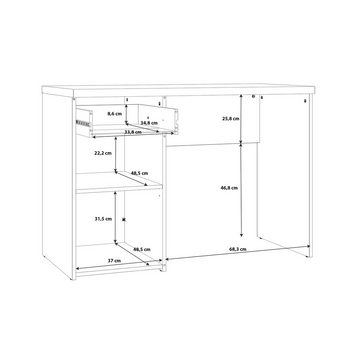 freiraum Schreibtisch Jacky, in Script-Schlammeiche 110x76,5x52,7cm (B/H/T)