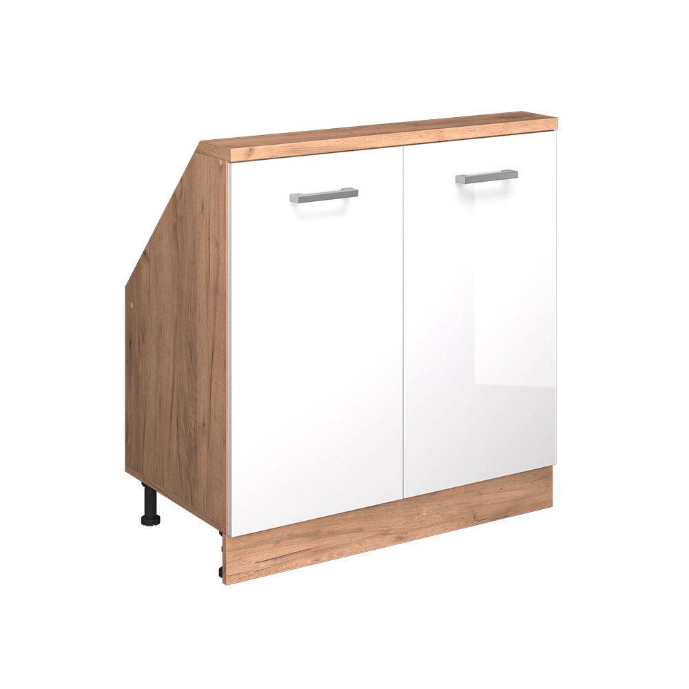 Vicco Unterschrank R-Line, Weiß Hochglanz/Goldkraft Eiche, günstig online kaufen