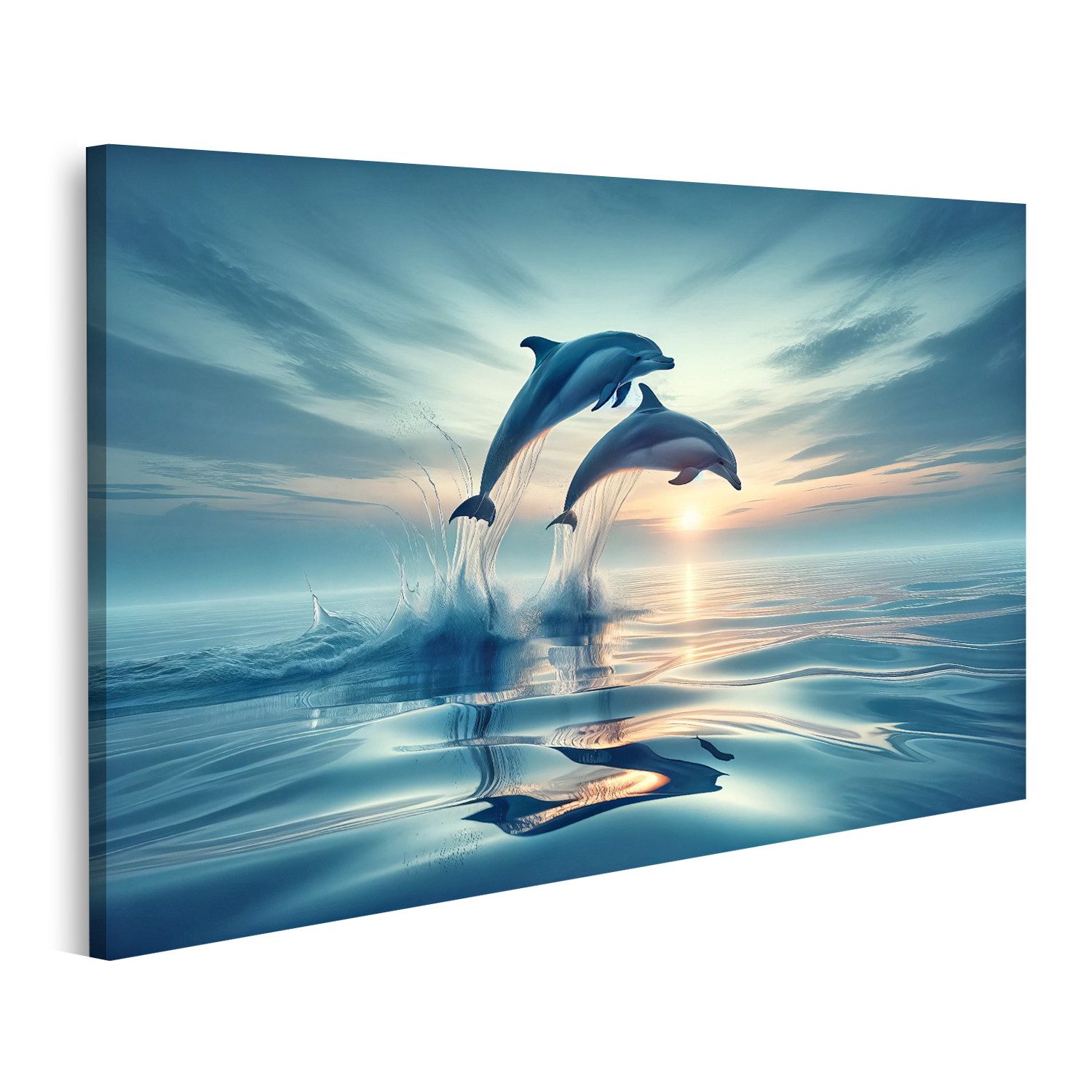islandburner Wandbild Delphin springt aus dem Blauen Meer