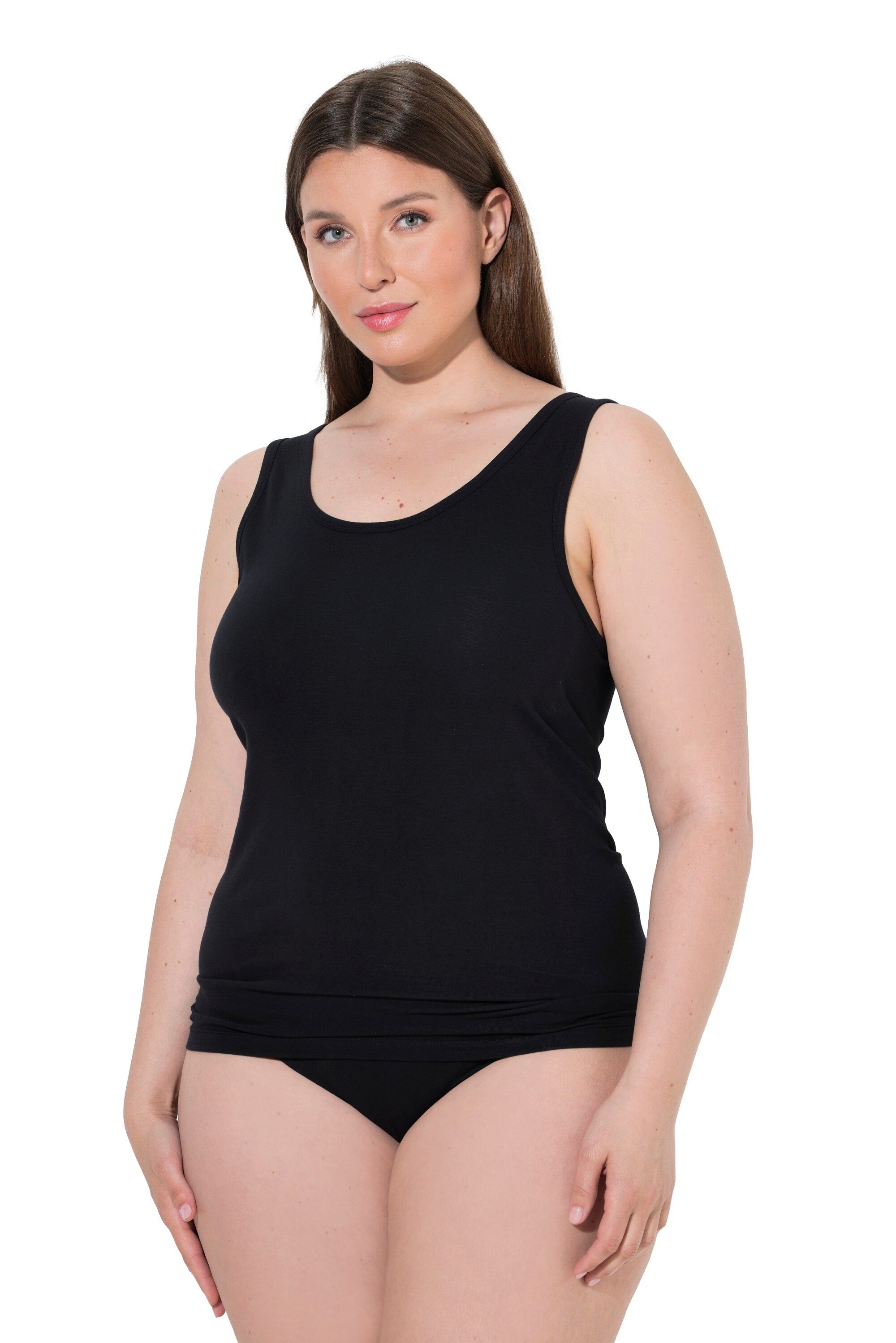 Ulla Popken Unterhemd Tanktops 2er-Pack Rundhalsausschnitt ärmellos – Bild 3 von 5