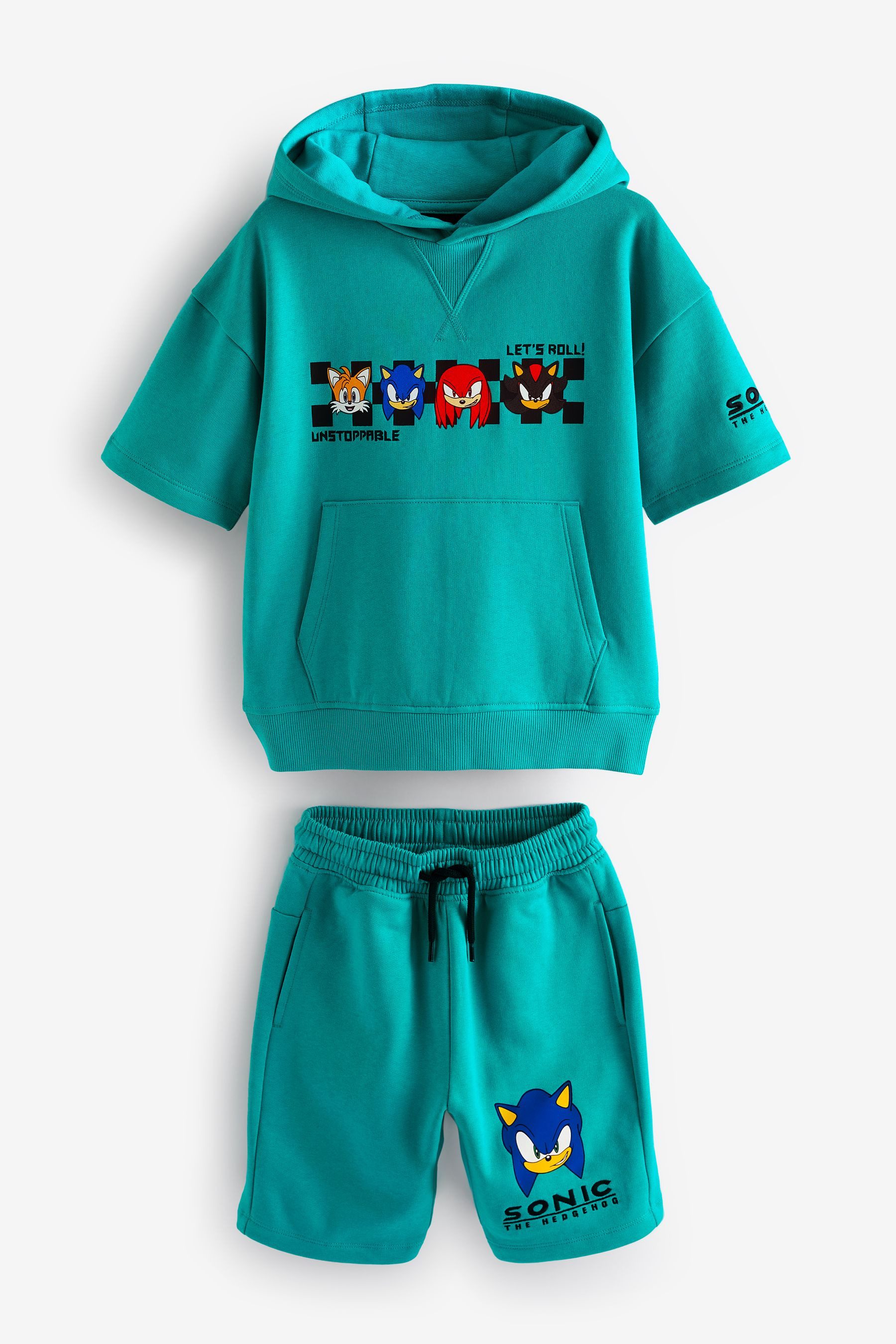 Next Sweatanzug Lizenziertes Kurzarm-Hoodie + Shorts im Set, Sonic (2-tlg)