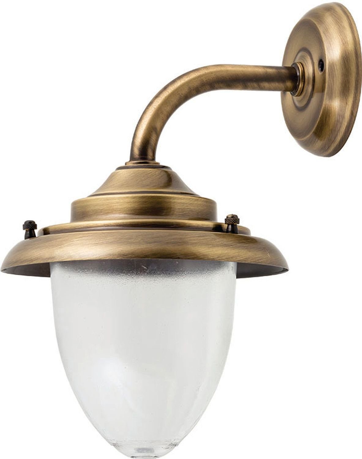 Licht-Erlebnisse Außen-Wandleuchte GREVENA, ohne Leuchtmittel, Gartenleuchte aus Messing Maritim E27 in Antik Wandlampe