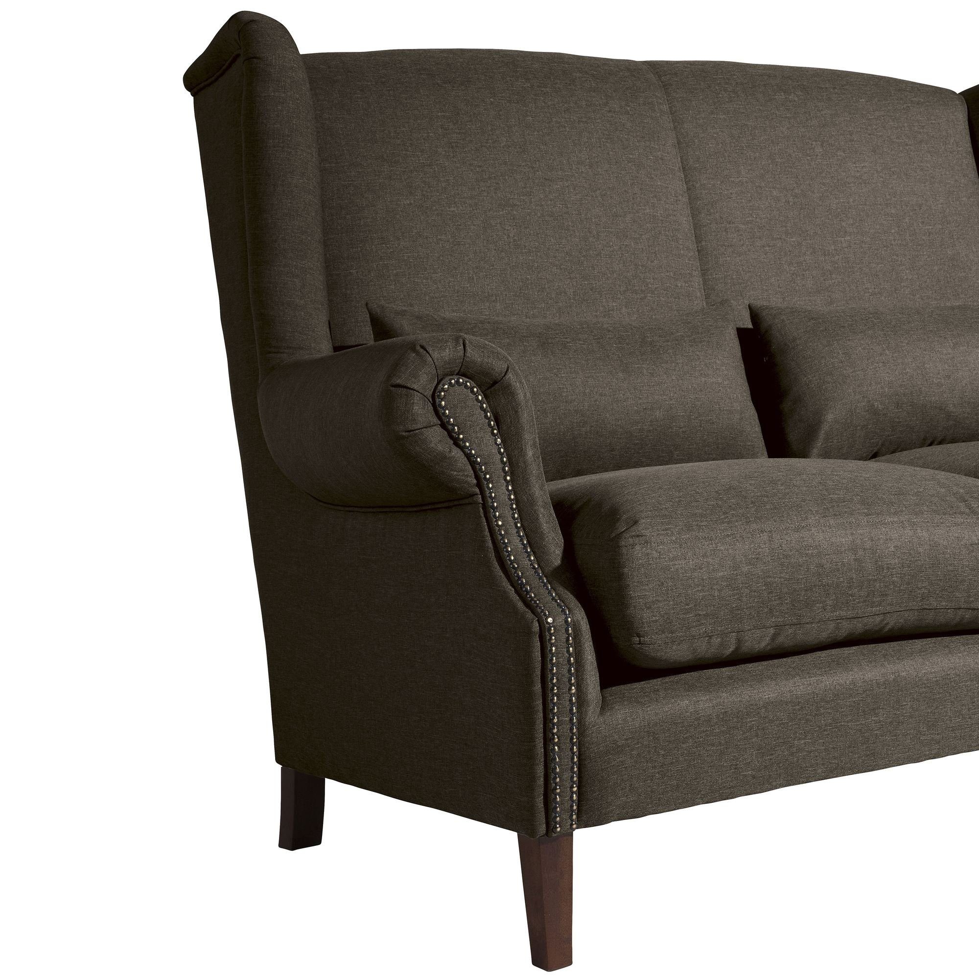 58 Kandy Buche 1 aufm Versand 2-Sitzer verarbeitet,bequemer Sofa Sofa Kostenlosem Sitz Flachgewebe Bezug Sparpreis hochwertig Kessel nussba, Teile, inkl.